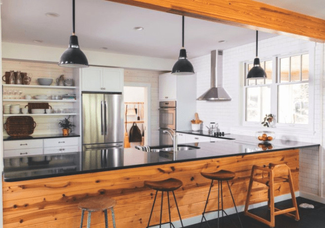 crystal lake home, kitchen, modern rustic kitchen