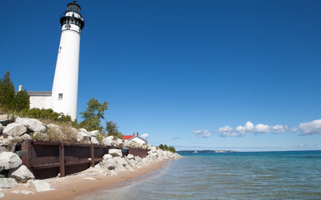 south manitou lighthouse, beach
