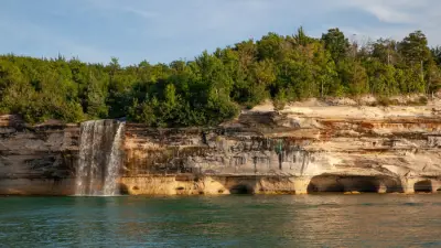 Pictured rocks, upper peninsula, up, waterfalls